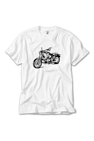 CrowsGate Cruiser Motorcycle Drawing White T-Shirt