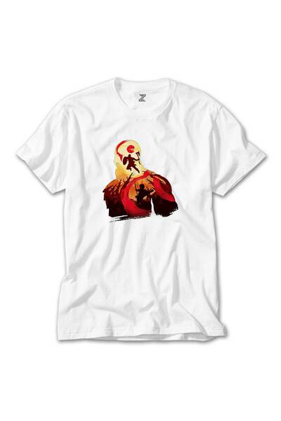 Liyada God of War Kratos Silhouette White T-shirt