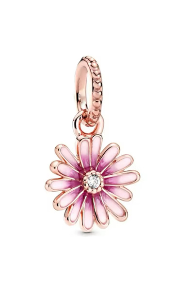 Hector&Co. Jewellery Gümüş Pembe Papatya Sallantılı Charm