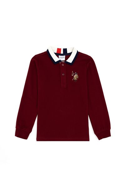 U.S. Polo Assn. Суитчър с червена червена поло яка за момче 50289140 -Vr014