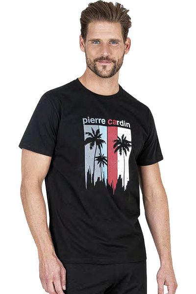 Pierre Cardin Σετ πιτζάμες από 100% βαμβάκι Full Fit, Σετ ανδρικό μπλουζάκι παντελόνι, με τσέπη