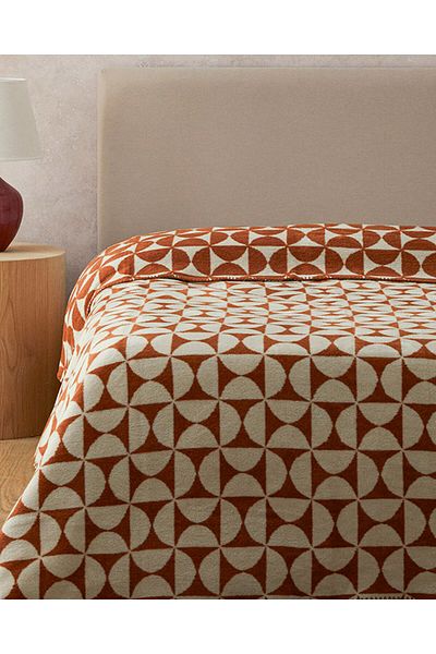 English Home Circle Art Βαμβακερή κουβέρτα διπλή 200x220 εκ. Πήλινη
