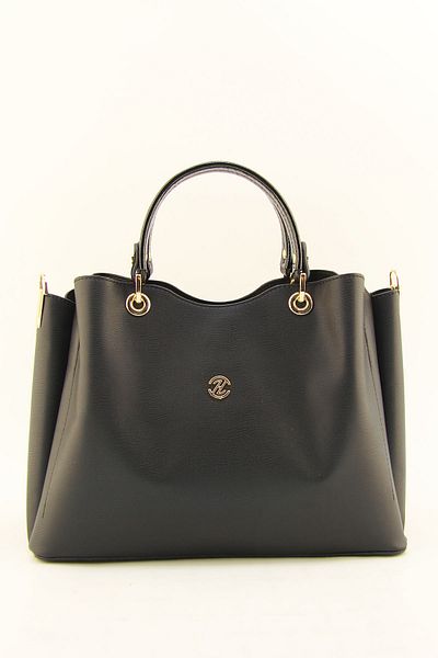 HNB Women's Black Molded Multi-Compartment Shoulder and Shoulder Bag