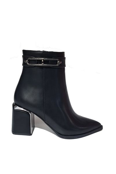 Ventes Cizme de damă cu toc gros din metal cu accesorii de fier 573401 -z