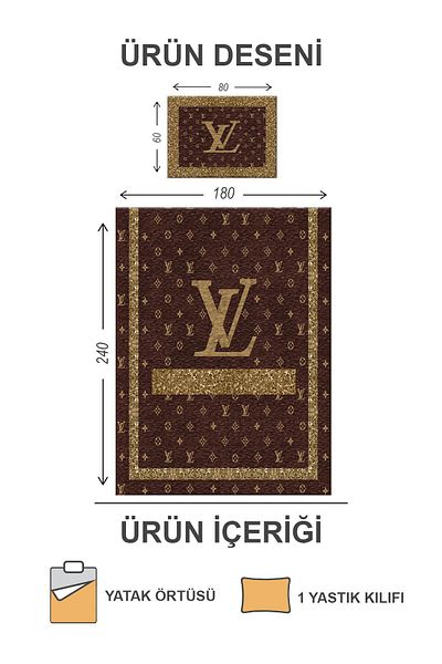 Doruklar Home Collection Set cuvertură de pat din catifea căptușită din bumbac matlasat de calitate premium cu model modern