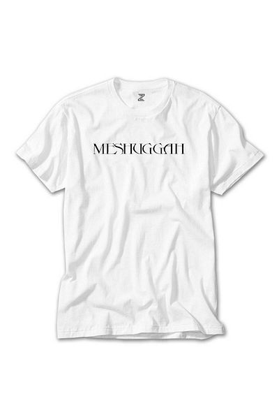 CrowsGate Meshuggah Logo Text White T-Shirt