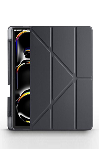 TEKNETSTORE iPad Pro 11 M4 M5 2024 2025 11 Inch Case with Pen Holder, Stand, Sleep Mode, Silicone Back, Smart Case