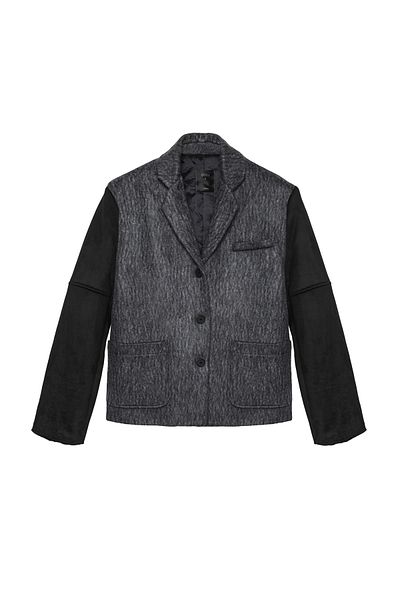 Quzu Blazer cu ștampilă gri - Jachetă de culoare contrastantă