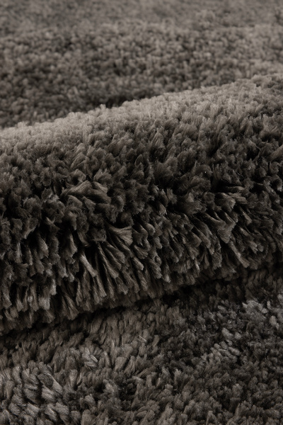 Koza Home Douro Shaggy Bath Mat Smoked Non-Slip Base Circle 100 X 100 cm