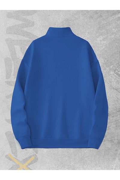 WEARTEX Radioactive Printed Unisex Sweatshirt with Half Zipper