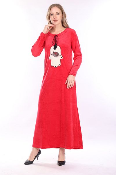 mervemoda ROCHIE DE CATIF DE DAMĂ MÂNECĂ LUNGĂ