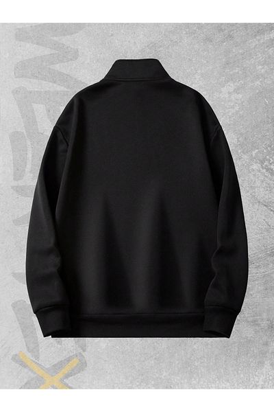 WEARTEX Radioactive Printed Unisex Sweatshirt with Half Zipper