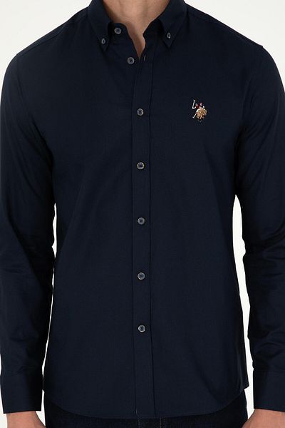 U.S. Polo Assn. Мъжка черна базова риза с дълъг ръкав 1962092