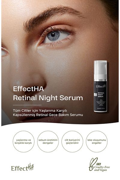 EffectHA Retinal Night Serum - Capsulated Anti-Aging Night Care Serum for All Skin