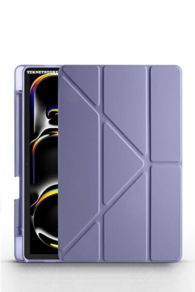 TEKNETSTORE حافظة آيباد برو 11 إم4 إم5 2024 2025 مقاس 11 بوصة مع حجرة للقلم ووضع السكون وظهر سيليكون ذكي