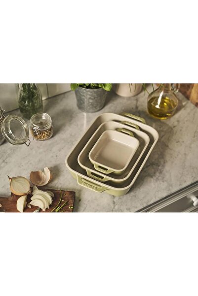 STAUB Ceramic Oven Tray Set 3 Pieces Lemon Green - 1025101