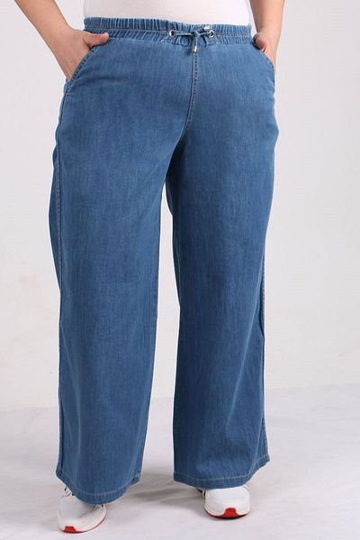 Eslina 29000 Large Size Wide Leg Jeans - Light Navy