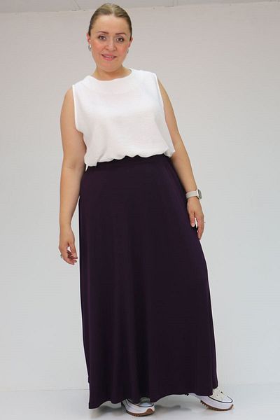 Eslina 45005 Plum Plus Size Combed Basic Skirt
