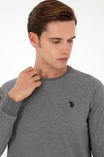U.S. Polo Assn. Men's Anthracite Melange Base Sweatshirt 50295159 -Vr081
