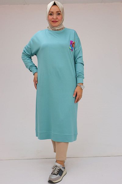Eslina 38139 Plus Size Crest Crystal Two Thread Tunic - Nefti