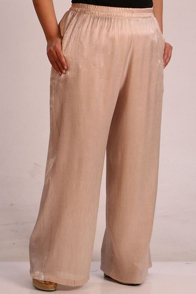 eslamood 49001 Large Size Mink Star Trousers - Wide Leg and Elastic Waist