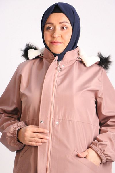 Eslina 33106 Plus Size Fur Bondit Cap-Dry Rose