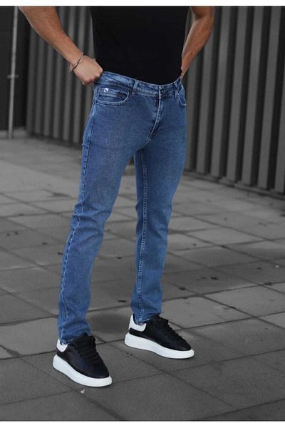 KING SEZAR Ανδρικό τζιν παντελόνι μπλε Slim Fit 2025 Νέα γενιά
