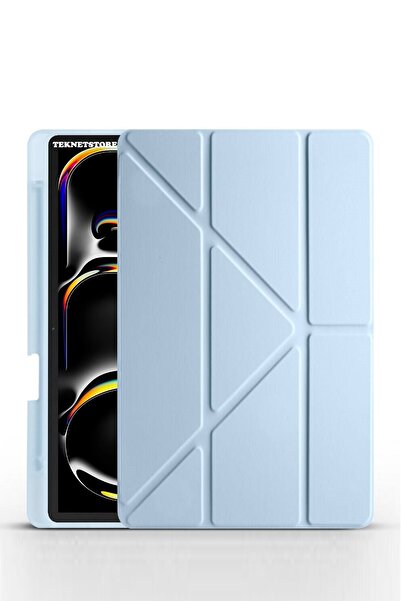 TEKNETSTORE İpad Pro 11 M4 M5 2024 2025 11 Inç Kılıf Kalem Bölmeli Stadlı Uyku Modlu Arkası Silikon Akıllı Case