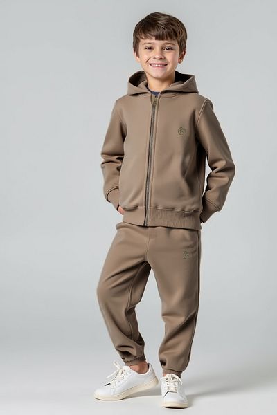 minojoy London Olive Gray Cotton Boy's Sweatpants