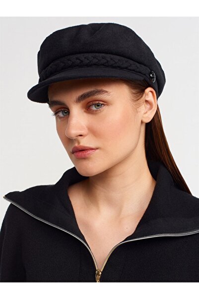 Külah قبعة بحار صوفية سوداء شتوية للنساء