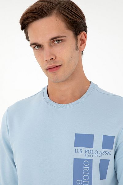 U.S. Polo Assn. Men's Regular Fit Crew Neck Light Blue Sweatshirt 50293448 -Vr003