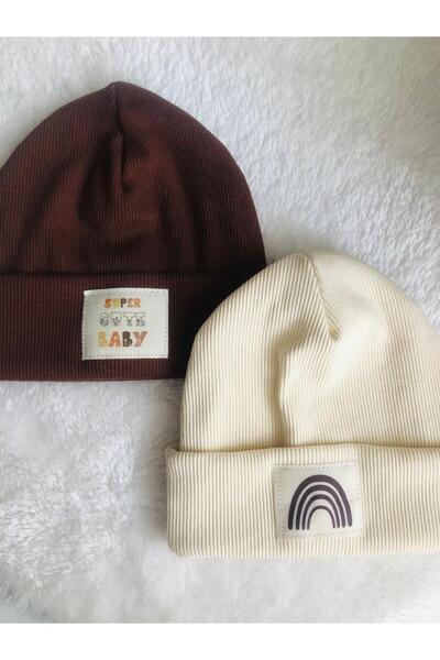 afralya home 2-Piece Cotton Baby Beanie Set with Label - Personality