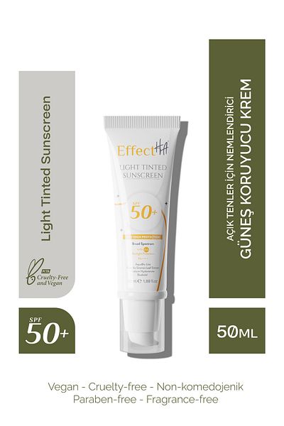 EffectHA Light Tinted Sunscreen for Light Skin - Skin Tone Equalizing Sunscreen Cream Spf50