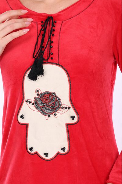 mervemoda ROCHIE DE CATIF DE DAMĂ MÂNECĂ LUNGĂ