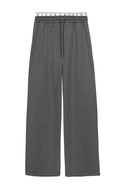Quzu Anthracite Wide Leg Sweatpants - Waist Number Detail