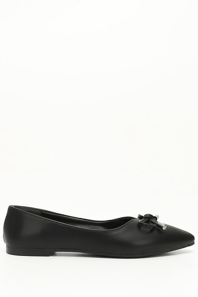 GÖNDERİ(R) Schwarze Ballerinas mit spitzer Zehenpartie und Schleife für Damen