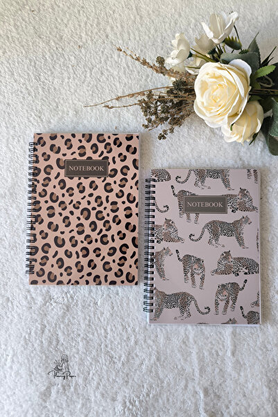 Flowery Paper 2' Li Leopar Desenli Telli Defter A5, 60 Yaprak 120 Sayfa A5 -o...