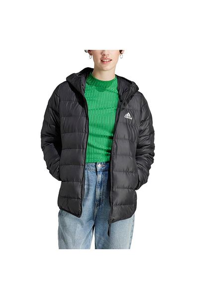 adidas Palton negru cu glugă pentru femei Hz5724