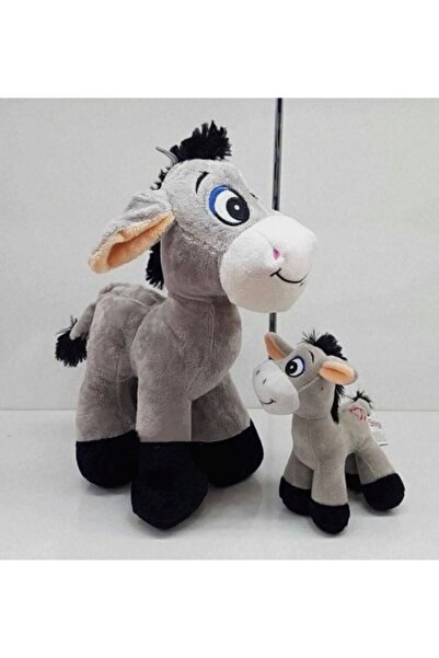 Şeker Adası Sevimli Oyuncak Peluş Yavrulu Ikili 28 Cm Eşek 15 Cm - Hediye Seti