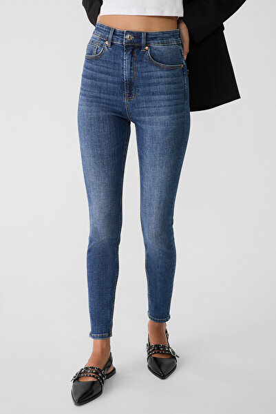 Stradivarius 1450 Süper Yüksek Bel Dar Paça Pantolon