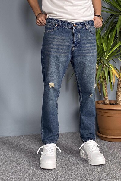 Alışveriş Sokağı Modré boyfriend jeans