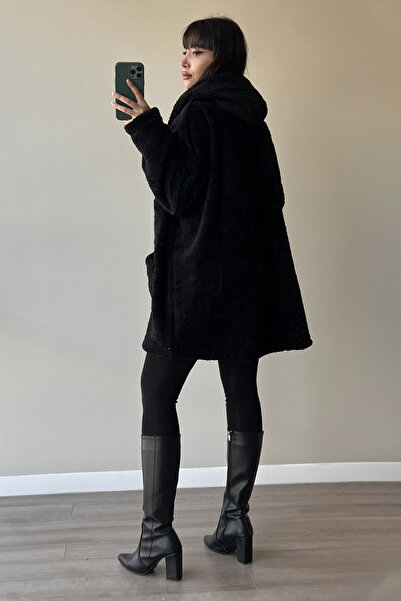 SaklıButik Oversize Plain Plush Cardigan Sk-8343