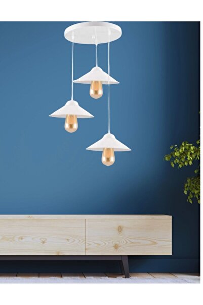 LBX LİGHTİNG BOX Yıldız Home Japon Şapka 3.lü Rustik Beyaz Avize