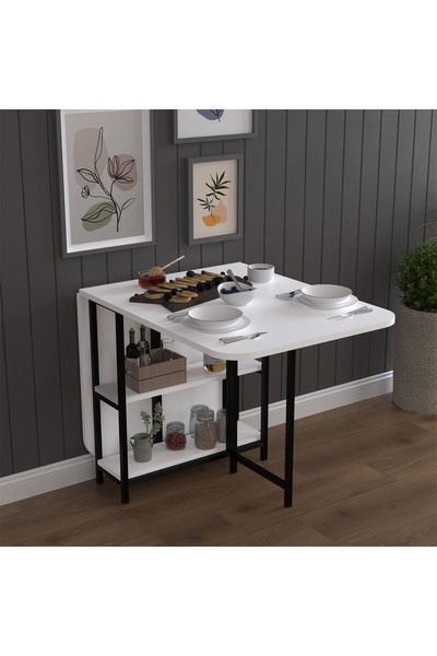 asratrend Asra Trend Metal Gövde Katlanır Mutfak Yemek Çalışma Masası, 155×75...
