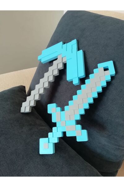 Asi Bursa3dfilament Özel Kılıç-kazma Ikili Set 25 Cm/ Minecraft Pickaxe Sword