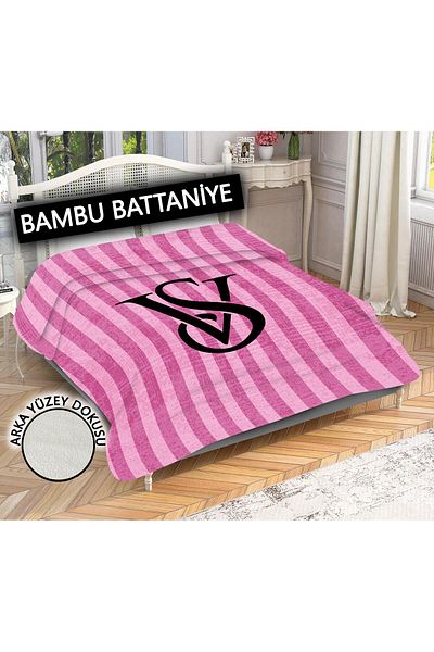 Doruklar Home Collection 100% Bamboo Fabric Decorative Modern Patterned Blanket