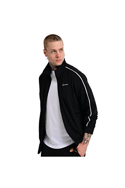 Sportive Coruna Erkek Siyah Günlük Stil Eşofman Üstü 24KE014-SYH