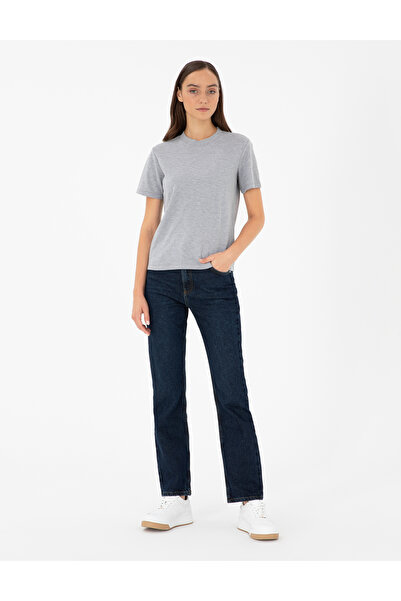 Pierre Cardin Gray Melange Slim Fit Basic T-Shirt 50288572-Vr086