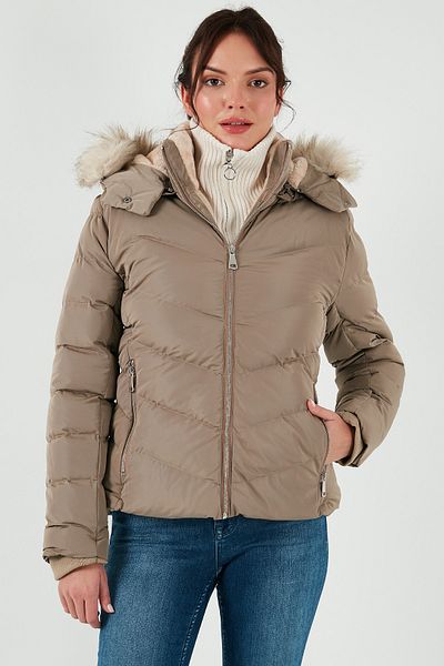 Lela Παλτό Regular Fit Puffer με αποσπώμενη κουκούλα και φερμουάρ - ΠΑΛΤΟ με τσέπες 497DİNA
