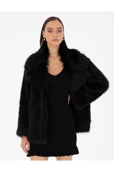 Pierre Cardin Black Comfort Fit Faux Fur 50295330-Vr046